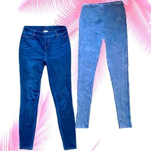 2 Pairs of Stretchy High Rise Pull-On Jeggings For Women | XS | Barely Worn